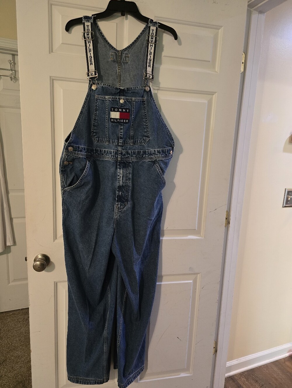 Tommy Hilfiger Blue Denim Logo Overalls
